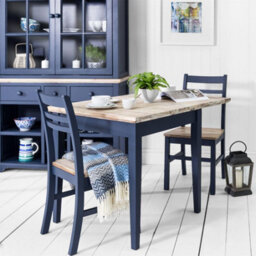 Statement Furniture Florence Country Style Wooden Chairs Set Of 2 - Navy Blue - thumbnail 2