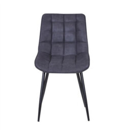 Slate 2Pcs Faux Matte Suede Leather Dining Chairs W/padded Seat And Metal Legs Alba - thumbnail 1