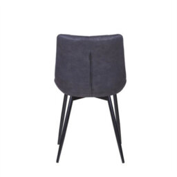 Slate 2Pcs Faux Matte Suede Leather Dining Chairs W/padded Seat And Metal Legs Alba - thumbnail 4