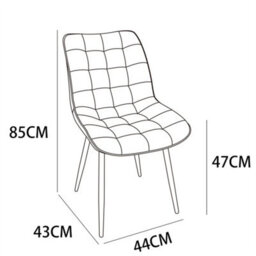 Slate 2Pcs Faux Matte Suede Leather Dining Chairs W/padded Seat And Metal Legs Alba - thumbnail 5