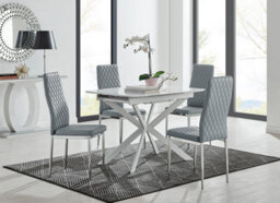 Furniturebox Uk Lira 100 Extending Dining Table And 4 Grey Milan Chairs - thumbnail 1