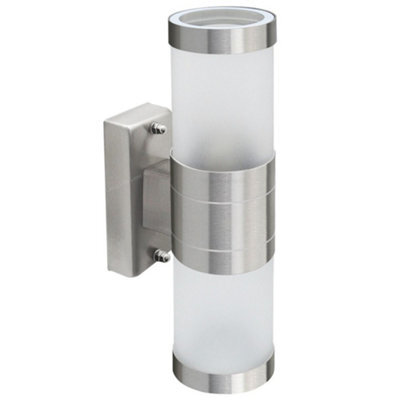 Long Life Lamps Company Stainless Steel Up Down Wall Light Frosted Glass Cover Ip44 Garden Wall Light Zlc017 - image 1
