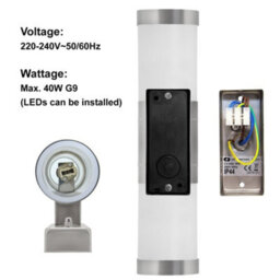 Long Life Lamps Company Stainless Steel Up Down Wall Light Frosted Glass Cover Ip44 Garden Wall Light Zlc017 - thumbnail 5