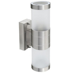 Long Life Lamps Company Stainless Steel Up Down Wall Light Frosted Glass Cover Ip44 Garden Wall Light Zlc017 - thumbnail 1