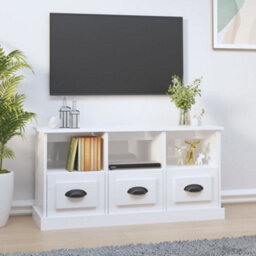 Berkfield Tv Cabinet High Gloss White 100X35X50 Cm Engineered Wood - thumbnail 1