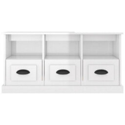 Berkfield Tv Cabinet High Gloss White 100X35X50 Cm Engineered Wood - thumbnail 6