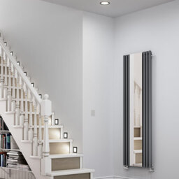 Terma Rolo Mirror Wgrom180059 Kdgruc01 Modern Grey Vertical Designer 2854Btu Radiator, (W)590mm X (H)1800mm - thumbnail 1