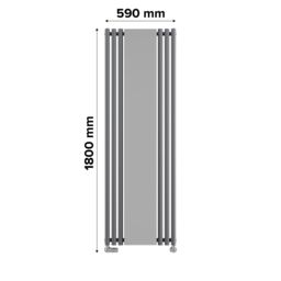 Terma Rolo Mirror Wgrom180059 Kdgruc01 Modern Grey Vertical Designer 2854Btu Radiator, (W)590mm X (H)1800mm - thumbnail 7