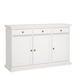 Furniture To Go Paris Sideboard With 3 Doors And 3 Drawers In White