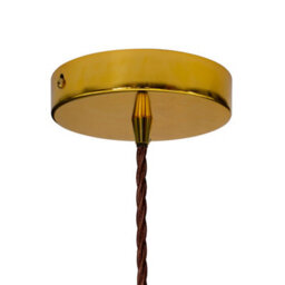 Pale Grey Chancery Painted Dome Pendant Light With Gold Lamp Holder And Brown Twisted Cable - Se Home - thumbnail 2