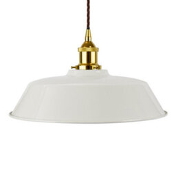 Pale Grey Chancery Painted Dome Pendant Light With Gold Lamp Holder And Brown Twisted Cable - Se Home - thumbnail 1