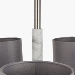 Pacific Lifestyle Midland Brushed Nickel And Grey Marble Effect 3 Arm Pendant - thumbnail 7