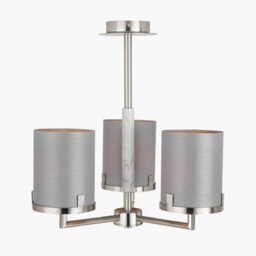 Pacific Lifestyle Midland Brushed Nickel And Grey Marble Effect 3 Arm Pendant - thumbnail 3