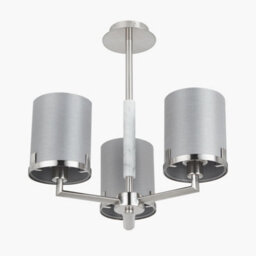 Pacific Lifestyle Midland Brushed Nickel And Grey Marble Effect 3 Arm Pendant - thumbnail 4