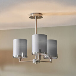 Pacific Lifestyle Midland Brushed Nickel And Grey Marble Effect 3 Arm Pendant