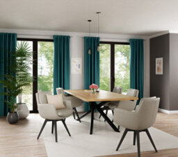 Bricoflor Blackout Curtain With Concealed Loops  - Blue - 2,45 X 1,40 M - Plain - thumbnail 1