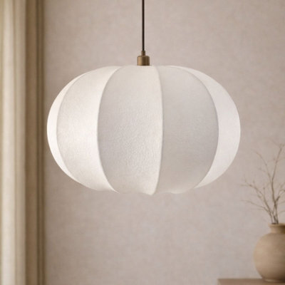 CGC Interiors Cgc Natalia Cloud Dancer White Oval Distressed Silk Lampshade - image 1
