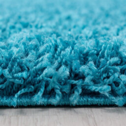 Abaseen 120Cm Teal Blue Thick Pile Soft Shaggy Modern Circluar Rug - thumbnail 2