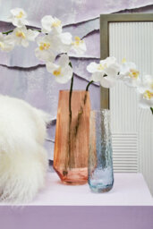 Orsina Smoked Amber Glass Vase, Minimalist Flower Vase, Decorative Glass Vase, Small Flower Vase For Living Room - thumbnail 3