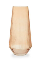 Orsina Smoked Amber Glass Vase, Minimalist Flower Vase, Decorative Glass Vase, Small Flower Vase For Living Room