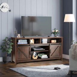 "Costway 150Cm Sliding Barn Door Tv Stand Farmhouse Flat Screen Console For Tvs Up To 65""" - thumbnail 3