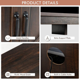 "Costway 150Cm Sliding Barn Door Tv Stand Farmhouse Flat Screen Console For Tvs Up To 65""" - thumbnail 9