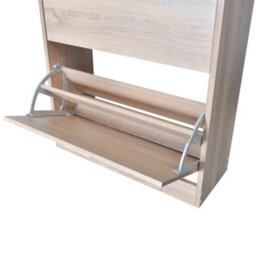 Walplus Oak Look Wooden Shoe Cabinet With 2 Compartments - thumbnail 5