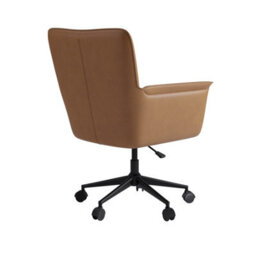 AmberGlo Brown Faux Leather Swivel Office Desk Chair - Hugh - thumbnail 6