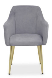 Orsina Grey Velvet Dining Chair, Mid-Century Modern Velvet Dining Chair, Stylish Grey And Gold Dining Chair - thumbnail 7