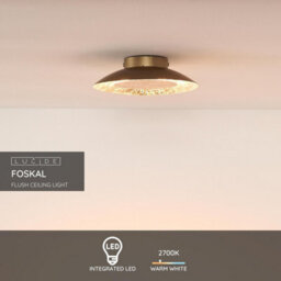 Lucide Foskal Large Led Flush Ceiling Light Brass 215 mm - thumbnail 3