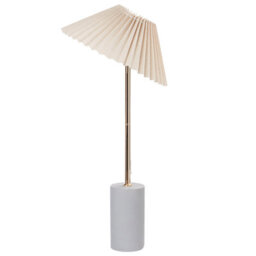 Beliani 68Cm Bedside Lamp - Adjustable Beige Shade, Concrete Base - thumbnail 3