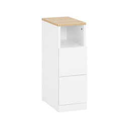 Sobuy Fbt149-Nw, Slim Bedside Table Bedside Cabinet Narrow Side Table Nightstand With 2 Drawers And Shelf,w33.5Xd20Xh60 - thumbnail 1
