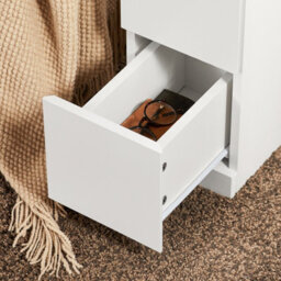 Sobuy Fbt149-Nw, Slim Bedside Table Bedside Cabinet Narrow Side Table Nightstand With 2 Drawers And Shelf,w33.5Xd20Xh60 - thumbnail 5
