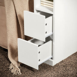 Sobuy Fbt149-Nw, Slim Bedside Table Bedside Cabinet Narrow Side Table Nightstand With 2 Drawers And Shelf,w33.5Xd20Xh60 - thumbnail 7