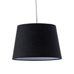 First Choice Lighting Set Of 2 Black Cotton 23Cm Tapered Cylinder Pendant Or Lamp Shades - thumbnail 2
