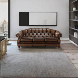 Chesterfield 3 Seater Antique Autumn Tan Leather Sofa Settee Custom Made In Victoria Style - thumbnail 2
