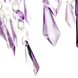 Happy Homewares Modern Waterfall Design Pendant Shade With Clear/purple Acrylic Drops And Beads - thumbnail 4
