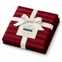 Moonlight Bedding Pillow Cover 6 Pair- Satin Stripe Pattern Microfiber Pillowcases Envelope Closure Bed Pillow Cover (Burgundy) - thumbnail 6