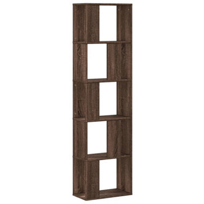 Berkfield Durable Bookcase 5-Tier Brown Oak 45X23.5X162.5 Cm Engineered Wood