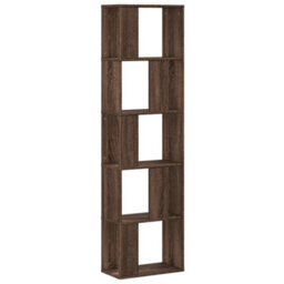 Berkfield Durable Bookcase 5-Tier Brown Oak 45X23.5X162.5 Cm Engineered Wood