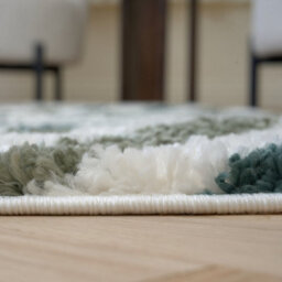 The Rugs Moodi Shaggy Green Rippletide Rug Runner Striped Thick High Pile For Living Rooms, Bedrooms, Hallways, Kitchens - thumbnail 5