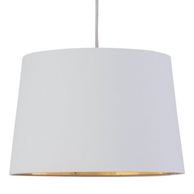 First Choice Lighting Zoey White With Gold Inner 28Cm Easy Fit Pendant Or Lamp Shade - image 1