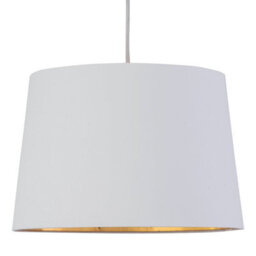 First Choice Lighting Zoey White With Gold Inner 28Cm Easy Fit Pendant Or Lamp Shade - thumbnail 1