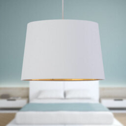 First Choice Lighting Zoey White With Gold Inner 28Cm Easy Fit Pendant Or Lamp Shade - thumbnail 5