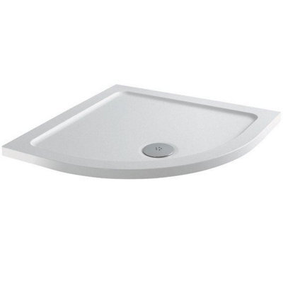 Affine Modern Quadrant Shower Tray 800 X 800mm Low Profile Slimline Lightweight White - image 1