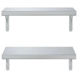 Berkfield Wall Shelves 2 Pcs 50X23.5 Cm Silver Stainless Steel - thumbnail 5
