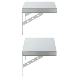 Berkfield Wall Shelves 2 Pcs 50X23.5 Cm Silver Stainless Steel - thumbnail 6