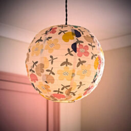 Valuelights Annie Bold Floral Natural Fabric Globe Ball Ceiling Lamp Shade (D)29Cm - thumbnail 5