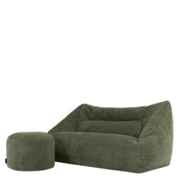 Icon Cecilia Jumbo Cord Sofa Bean Bag And Round Footstool, Sage Green - thumbnail 3