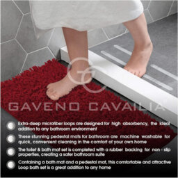 Gc Gaveno Cavailia Infinity Loop 2 Piece Bath Mat Set Deep Red Super Absorbent Non Slip Shower Mat - thumbnail 6